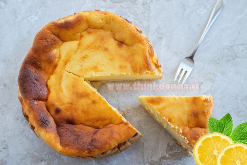 torta di ricotta cotta al forno limoni fetta 