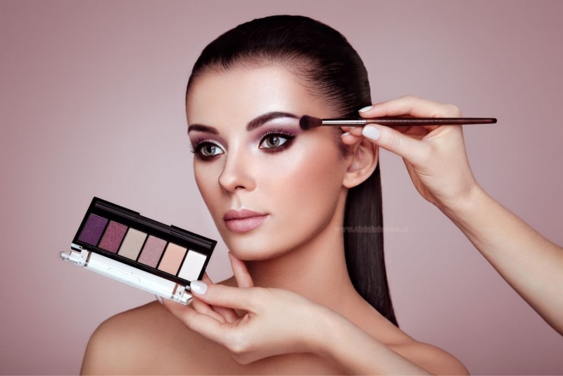 trucco occhi verdi palette colore mlva viola lilla truccatore make up